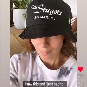 New Stugots Belmar NJ Sopranos Bucket Hat Cap Black NWOT Italian Mobwife Y2K